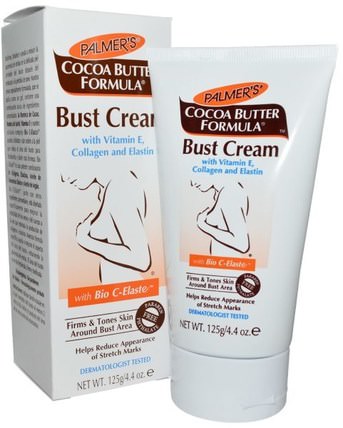 Cocoa Butter Formula, Bust Cream with Bio C-Elaste, 4.4 oz (125 g) by Palmers, 健康，皮膚，妊娠紋疤痕，身體黃油 HK 香港