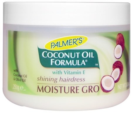 Coconut Oil Formula, with Vitamin E, Moisture Gro Hairdress, 8.8 oz (250 g) by Palmers, 洗澡，美容，頭髮，頭皮，洗髮水，護髮素，椰子油皮膚 HK 香港