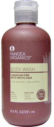 Body Wash, Canadian Pine with White Sage, 8.5 fl oz (251 ml) by Pangea Organics, 洗澡，美容，沐浴露 HK 香港