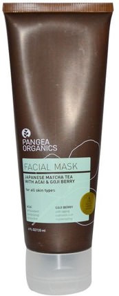 Facial Mask, Japanese Matcha Tea with Acai & Goji Berry, 4 fl oz (120 ml) by Pangea Organics, 美容，面膜，糖，水果面膜 HK 香港