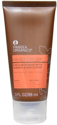 Hand Cream, Chilean Rosehip with Tamanu & Red Clover, 3 fl oz (88 ml) by Pangea Organics, 洗澡，美容，護手霜 HK 香港
