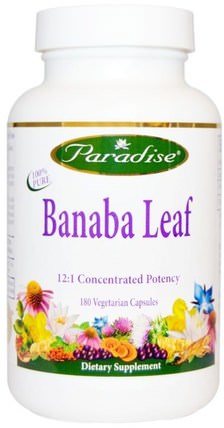 Banaba Leaf, 180 Veggie Caps by Paradise Herbs, 草藥，banaba葉 HK 香港