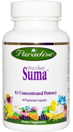 Brazilian Suma, 60 Veggie Caps by Paradise Herbs, 健康，能量，感冒和病毒，suma（巴西人參） HK 香港