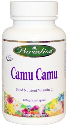 Camu Camu, 60 Veggie Caps by Paradise Herbs, 補充劑，抗氧化劑，camu camu - 天然維生素c HK 香港