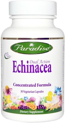 Dual Action Echinacea, 30 Veggie Caps by Paradise Herbs, 補充劑，抗生素，紫錐花，健康，免疫支持 HK 香港