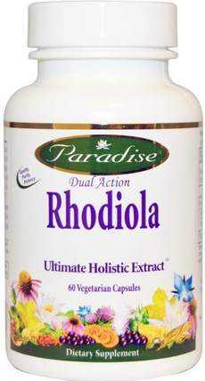 Dual Action Rhodiola, 60 Veggie Caps by Paradise Herbs, 補品，適應原，能量 HK 香港