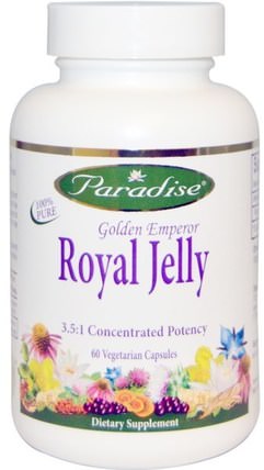 Golden Emperor Royal Jelly, 60 Veggie Caps by Paradise Herbs, 健康，精力 HK 香港