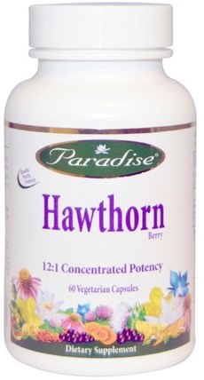 Hawthorn Berry, 60 Veggie Caps by Paradise Herbs, 草藥，山楂 HK 香港