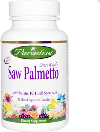 Once Daily Saw Palmetto, 30 Liquid Veggie Caps by Paradise Herbs, 健康，男人 HK 香港