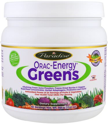 ORAC-Energy Greens, 12.8 oz (364 g) by Paradise Herbs, 補充劑，超級食品，orac抗氧化劑 HK 香港