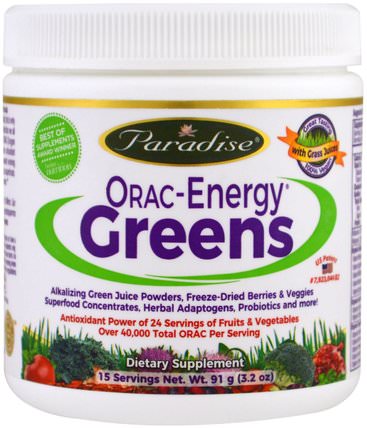ORAC-Energy Greens, 3.2 oz (91 g) by Paradise Herbs, 補品，超級食品，綠色蔬菜 HK 香港