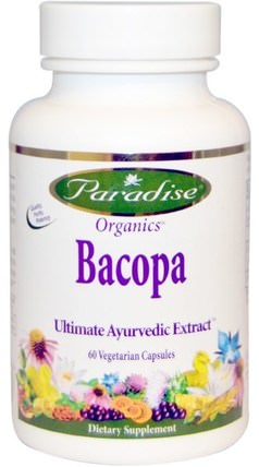 Organics, Bacopa, 60 Veggie Caps by Paradise Herbs, 草藥，bacopa（brahmi） HK 香港