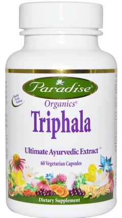 Organics, Triphala, 60 Veggie Caps by Paradise Herbs, 健康，排毒，三叉戟，消化，胃 HK 香港