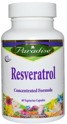 Resveratrol, 60 Veggie Caps by Paradise Herbs, 補充劑，抗氧化劑，白藜蘆醇 HK 香港