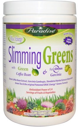 Slimming Greens, 6.4 oz (182 g) by Paradise Herbs, 健康，飲食，補品，超級食品，綠色蔬菜 HK 香港