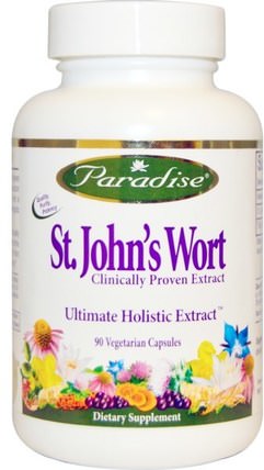 St. Johns Wort, 90 Veggie Caps by Paradise Herbs, 草藥，聖。約翰斯麥汁 HK 香港