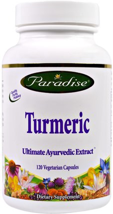Turmeric, 120 Veggie Caps by Paradise Herbs, 補充劑，抗氧化劑，薑黃素 HK 香港
