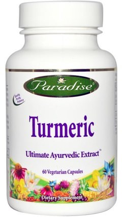 Turmeric, 60 Veggie Caps by Paradise Herbs, 補充劑，抗氧化劑，薑黃素，健康，消化，胃 HK 香港