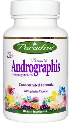 Ultimate Andrographis, 60 Veggie Caps by Paradise Herbs, 補充劑，抗生素，穿心蓮，健康，感冒和病毒，接骨木（接骨木） HK 香港