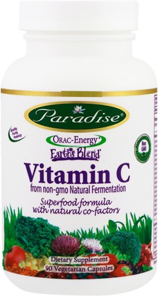 Vitamin C, 90 Vegetarian Capsules by Paradise Herbs, 補充劑，抗氧化劑，維生素 HK 香港