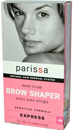 Natural Hair Removal System, Brow Shaper, Mini Wax Strips, 32 (16 x 2 sided) Strips by Parissa, 洗澡，美容，剃須，蠟條脫毛 HK 香港
