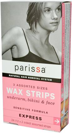 Natural Hair Removal System, Wax Strips, 24 Assorted Strips by Parissa, 洗澡，美容，剃須，蠟條脫毛 HK 香港