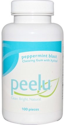 Chewing Gum with Xylitol, Peppermint Blast, 100 Pieces by Peelu, 沐浴，美容，口腔牙齒護理，木糖醇口香糖，牙齒美白 HK 香港