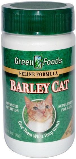 寵物護理，寵物綠色，寵物補充 - Green Foods Corporation, Barley Cat, 3 oz (85 g)