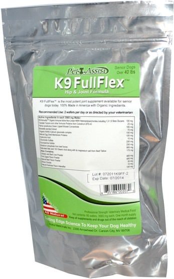 寵物護理，寵物狗，jerkys骨頭和餅乾 - Aloha Medicinals K9 FullFlex, Hip & Joint Formula, For Senior Dogs, Liver & Beef Flavored, 60 Wafers