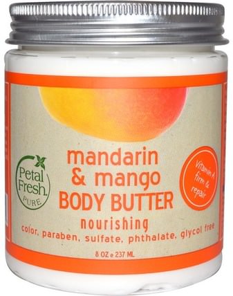 Body Butter, Nourishing, Mandarin & Mango, 8 oz (237 ml) by Petal Fresh, 健康，皮膚，身體黃油 HK 香港