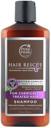 Hair Rescue, Thickening Treatment Shampoo, for Chemically Treated Hair, 12 fl oz (355 ml) by Petal Fresh, 洗澡，美容，頭髮，頭皮，洗髮水，護髮素 HK 香港