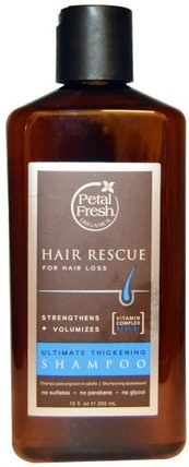 Hair Rescue, Ultimate Thickening Shampoo, Strengthens + Volumizes, 12 fl oz (355 ml) by Petal Fresh, 洗澡，美容，頭髮，頭皮，洗髮水，護髮素 HK 香港