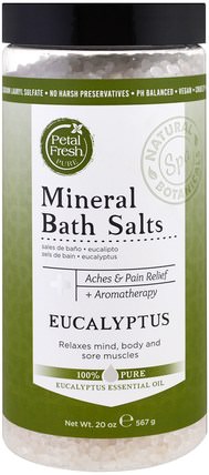 Mineral Bath Salts, Eucaplyptus, 20 oz (567 g) by Petal Fresh, 洗澡，美容，浴鹽 HK 香港