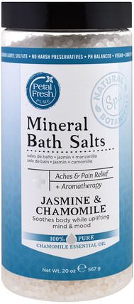 Mineral Bath Salts, Jasmine & Chamomile, 20 oz (567 g) by Petal Fresh, 洗澡，美容，浴鹽 HK 香港