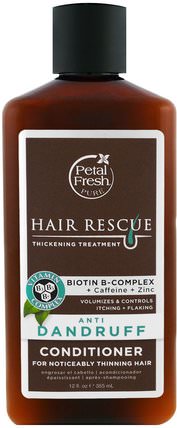 Pure, Hair Rescue Thickening Treatment Conditioner, Anti Dandruff, 12 fl oz (355 ml) by Petal Fresh, 洗澡，美容，頭髮，頭皮，洗髮水，護髮素 HK 香港