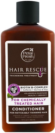 Pure, Hair Rescue, Thickening Treatment Conditioner, for Chemically Treated Hair, 12 fl oz (355 ml) by Petal Fresh, 洗澡，美容，頭髮，頭皮，洗髮水，護髮素 HK 香港