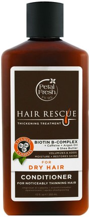 Pure Hair Rescue, Thickening Treatment Conditioner, for Dry Hair, 12 fl oz (355 ml) by Petal Fresh, 洗澡，美容，頭髮，頭皮，洗髮水，護髮素 HK 香港