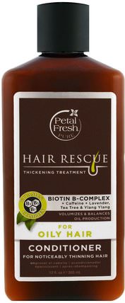 Pure, Hair Rescue, Thickening Treatment Conditioner, for Oily Hair, 12 fl oz (355 ml) by Petal Fresh, 洗澡，美容，頭髮，頭皮，洗髮水，護髮素 HK 香港