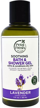 Pure, Soothing Bath & Shower Gel, Lavender, 3 fl oz (90 ml) by Petal Fresh, 洗澡，美容，沐浴露 HK 香港