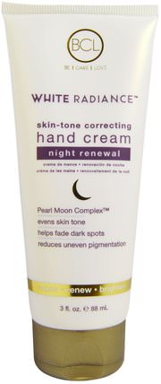 White Radiance, Skin-Tone Correcting Hand Cream, Night Renewal, 3 fl oz (88 ml) by Petal Fresh, 健康，皮膚，晚霜，沐浴，美容，護手霜 HK 香港