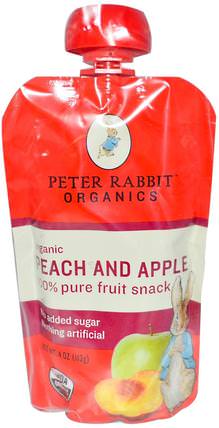 100% Pure Fruit Snack, Peach and Apple, 4 oz (113 g) by Peter Rabbit Organics, 兒童健康，兒童食品，嬰兒餵養，食物 HK 香港