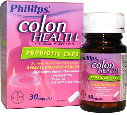 Colon Health Daily Probiotic Supplement, Probiotic Caps, 30 Capsules by Phillips, 補充劑，益生菌，穩定益生菌，健康，排毒，結腸清洗 HK 香港