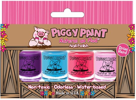 Natural as Mud, Nail Polish, 4 Piece Set (3.5 ml) Each by Piggy Paint, 洗澡，美容，化妝，指甲油，指甲護理 HK 香港