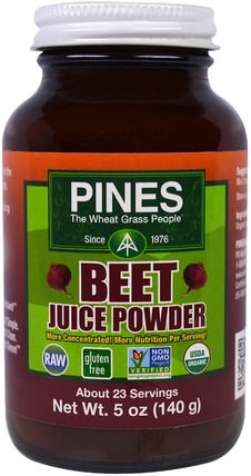 Beet Juice Powder, 5 oz (140 g) by Pines International, 草藥，甜菜粉根，乾果 HK 香港
