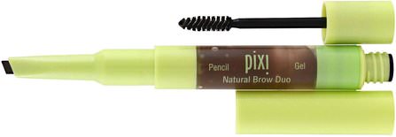 2-In-1 Natural Brow Duo, Deep Brunette, Pencil 0.004 oz (0.12 g), Gel 0.084 fl. oz (2.5 ml) by Pixi Beauty, 洗澡，美容，化妝，睫毛膏 HK 香港