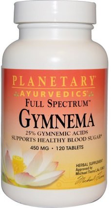 Ayurvedics, Full Spectrum, Gymnema, 450 mg, 120 Tablets by Planetary Herbals, 草藥，健身房 HK 香港