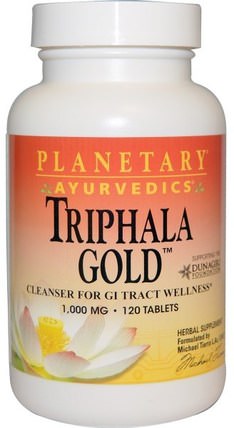 Ayurvedics, Triphala Gold, 1.000 mg, 120 Tablets by Planetary Herbals, 健康，排毒，triphala HK 香港