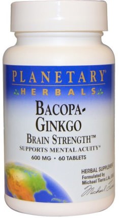Bacopa-Ginkgo, 600 mg, 60 Tablets by Planetary Herbals, 美容，抗衰老，bacopa（brahmi） HK 香港