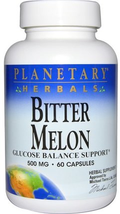 Bitter Melon, Glucose Balance Support, 500 mg, 60 Capsules by Planetary Herbals, 草藥，苦瓜 HK 香港