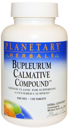 Bupleurum Calmative Compound, 550 mg, 120 Tablets by Planetary Herbals, 補品，纖維，柴胡 HK 香港